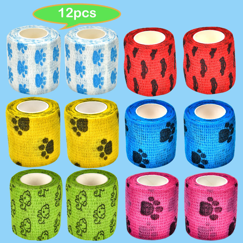 12 rolls of self-adhesive bandage, self-adhesive bandage, elastic and breathable bandage, the adhesive bandage for dogs, cats, wrists, ankle sprains and swelling (6 colors 5 cm x 4.5 m) 6 colors 5 x 4.5 - BeesActive Australia