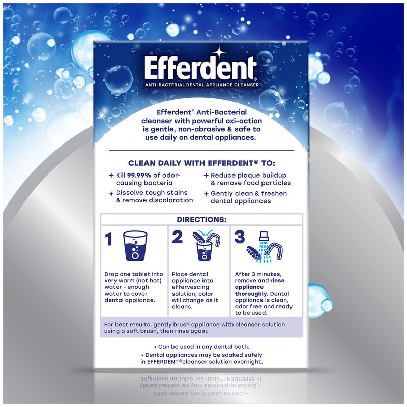 Efferdent Denture Cleaner Tablets ‚Äì Deep Clean Brightening for Dental Appliances, Aligners, Mouth Guard, and Retainer Cleaner Tablets, Complete Clean, 126 Count - BeesActive Australia