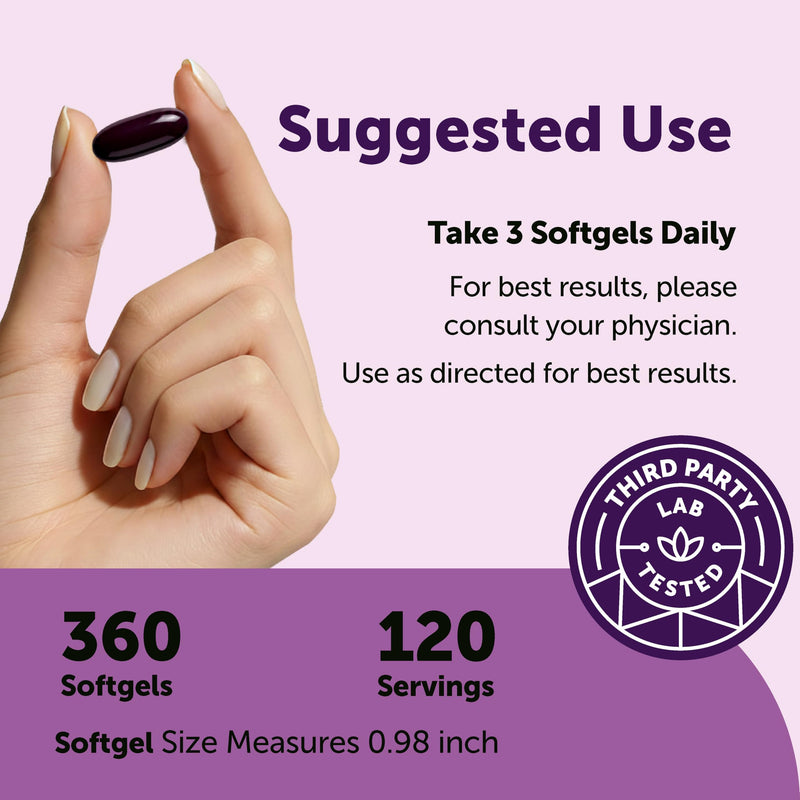 Elderberry Complex with Zinc & Vitamin C, 360 Softgels | Immune Support Supplement | 7-in-1 Sambucus Elderberry with D3, Oil of Oregano, Quercetin & Ginger | Non-GMO & Gluten Free**