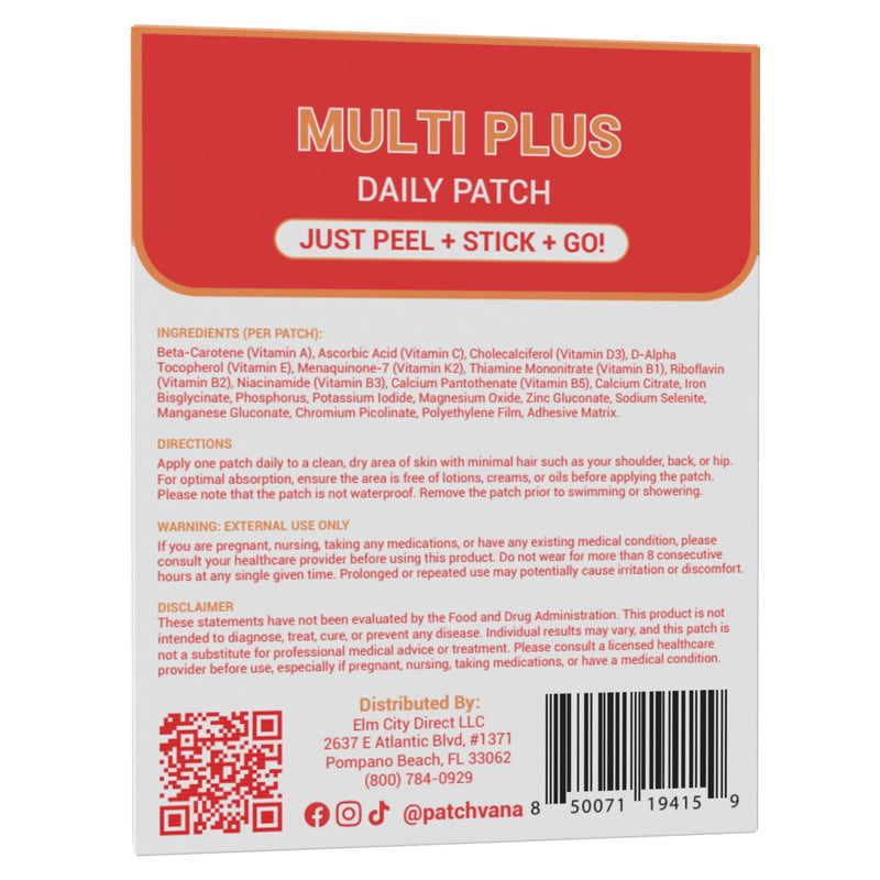 Multi Plus Patch for Women & Men, 1 Month Supply, 30 Patches
