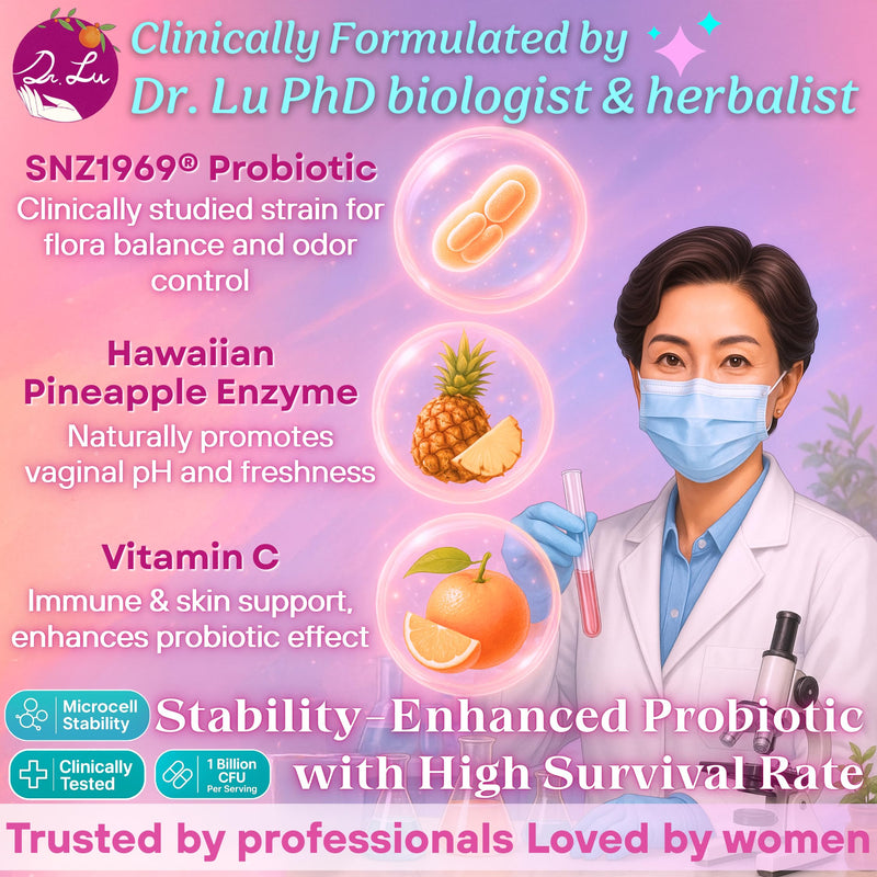 Dr. Lu Happy Girl Feminine Balance Gummies | Pineapple Gummies for Women pH Balance with Probiotics & Immune Support | Delicious & Naturally Flavored, Sugar-Free, Vegan - 60 Count