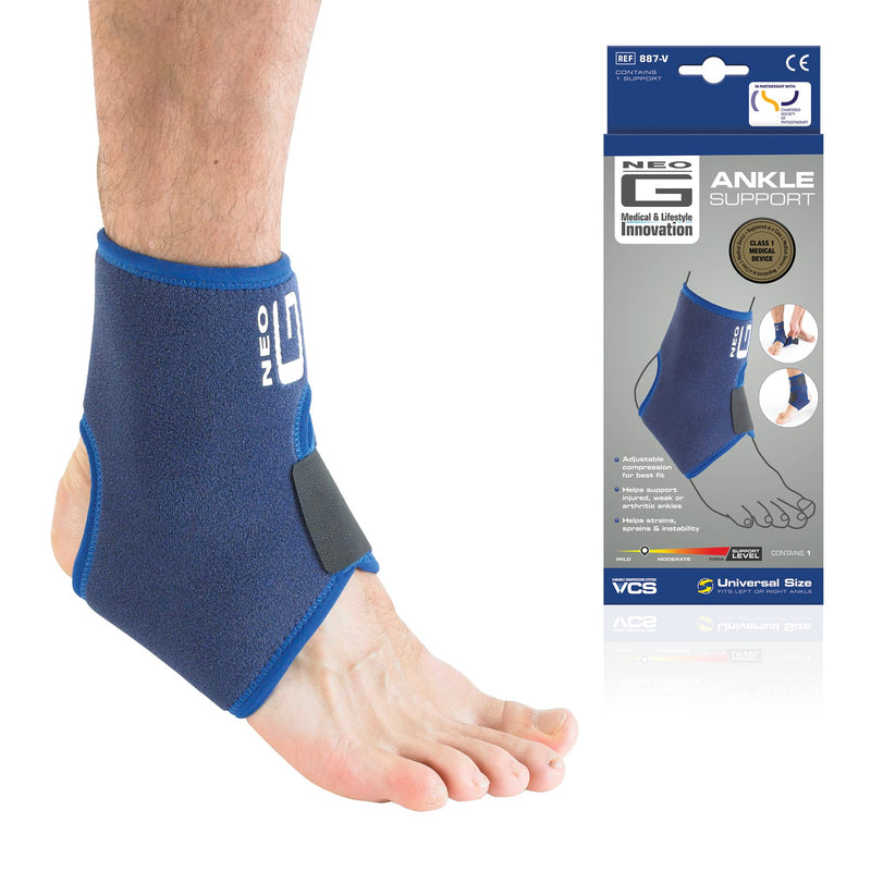 Neo-G Ankle Brace for Sprained Ankle, Weak Ankles, Ligament Damage, Ankle Brace for Arthritis - Adjustable Compression Neoprene Ankle Support - One size - Class 1 Medical Device - BeesActive Australia