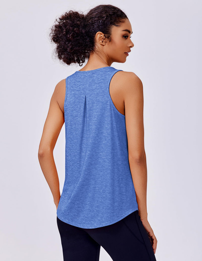 PINSPARK Workout Tops for Women Racerback Tank Top Pack Sleeveless Athletic Running Tops Loose Gym Shirt Quick Dry Yoga Tank Large Light Blue/Pink - BeesActive Australia