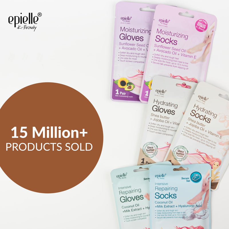 Epielle Hydrating Foot Mask 6 Pairs, Relieve and Soften with Shea Butter & Jojoba Oil, Deep Moisturizing Socks for Dry, Cracked Feet, Self Care Gifts for Women, Spa Kit, Easter Basket Stuffers Hydrating Socks - BeesActive Australia