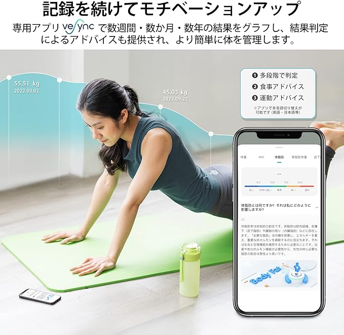 Etekcity Weight Scale, Smartphone Linked Body Composition Meter, 13 Item Measurement, Bluetooth Compatible, Automatic Data Graphing, Japanese Language Compatible, APP FIT8S (White) -  Australia