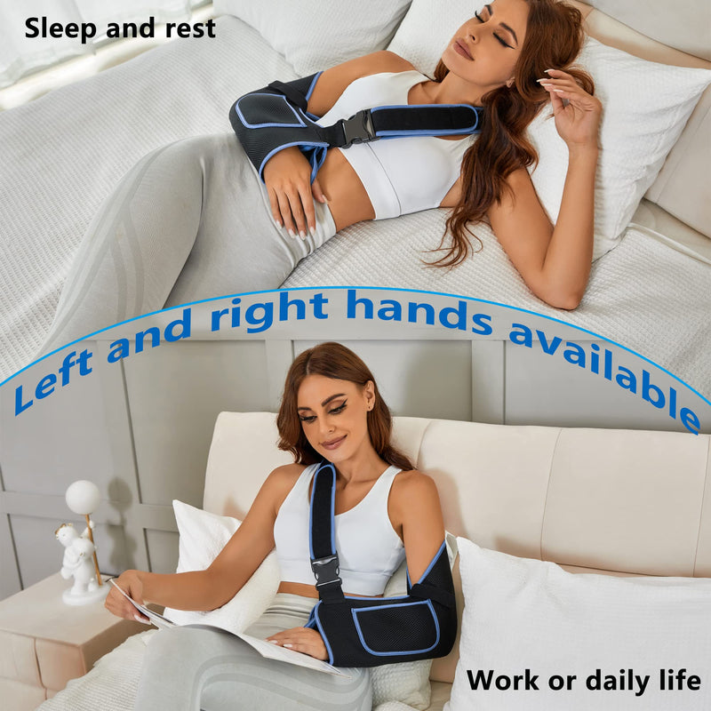 Arm Sling Shoulder Immobilizer - Rotator Cuff Support Brace - Comfortable Medical Sling for Shoulder Injury,Left and Right Arm,Men and Women,for Broken,Dislocated,Fracture,Strain (Medium) Medium - BeesActive Australia