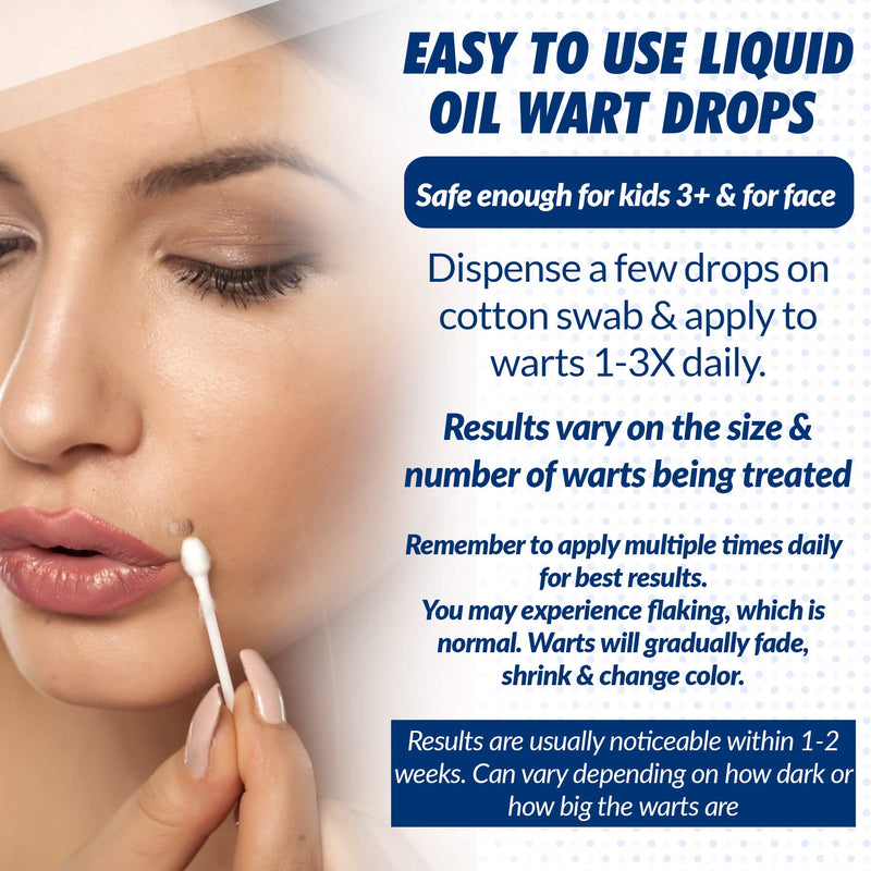 Natural Wart Oil Liquid Drops – Fast, Safe for Kids, Maximum Strength Wart Ointment with Pure Essential Oils – No Pain, No Scarring, Easy to Use on Face, Neck, Body, Hands, Feet - BeesActive Australia