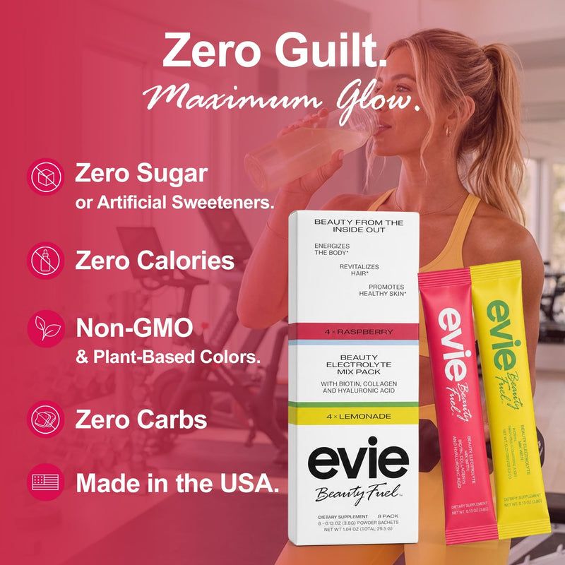 Electrolyte Powder Variety Pack | Collagen, Biotin & Hyaluronic Acid Drink Mix for Glowing Skin, Hair and Nails Raspberry/Lemonade