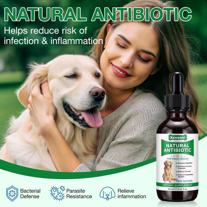 Dog Antibiotics, Antibiotics for Dogs, Dog Allergy & Itch Relief, Yeast Infection Treatment for Dogs, Dog Antibiotics for Infection, Bacon Flavor 60ml - BeesActive Australia