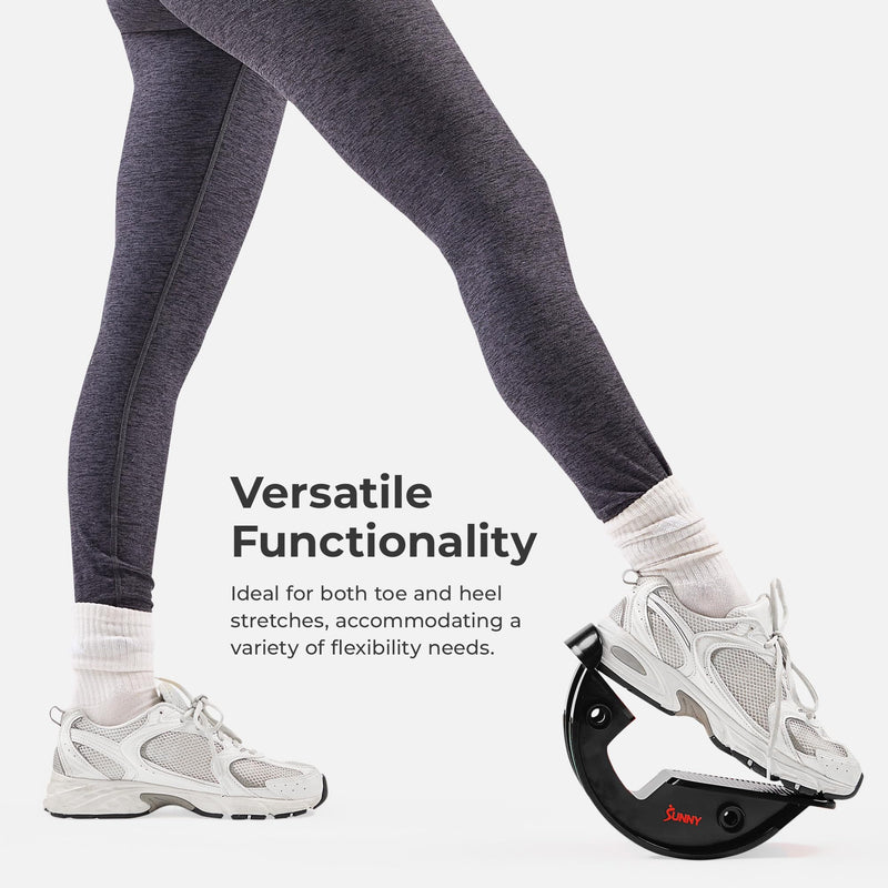 Sunny Health & Fitness Calf Stretcher and Foot Rocker for Plantar Tight Calves Relief Hamstring Ankle Strengthener Facetious Sling Stretch Fighter Stretching Device Mobility Grey