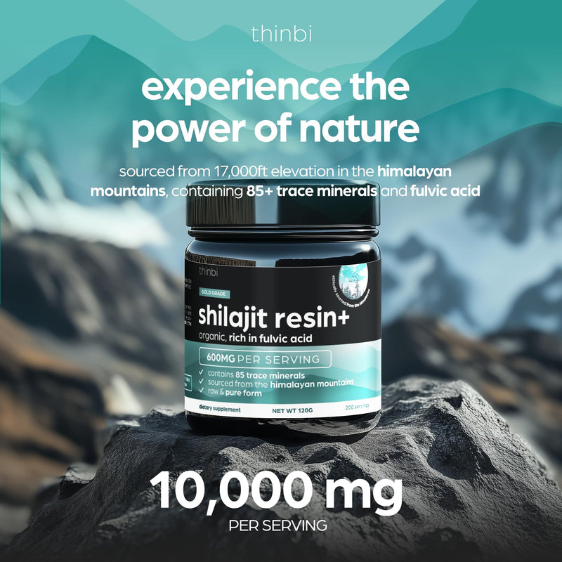 Shilajit Resin 4oz Extra Strength ‚Äì Pure Himalayan Shilajit for Men & Women, 75%+ Fulvic Acid & 85+ Trace Minerals for Energy, Immune & Metabolism Support, Lab-Tested, Better Than Gummies - Thinbi - BeesActive Australia