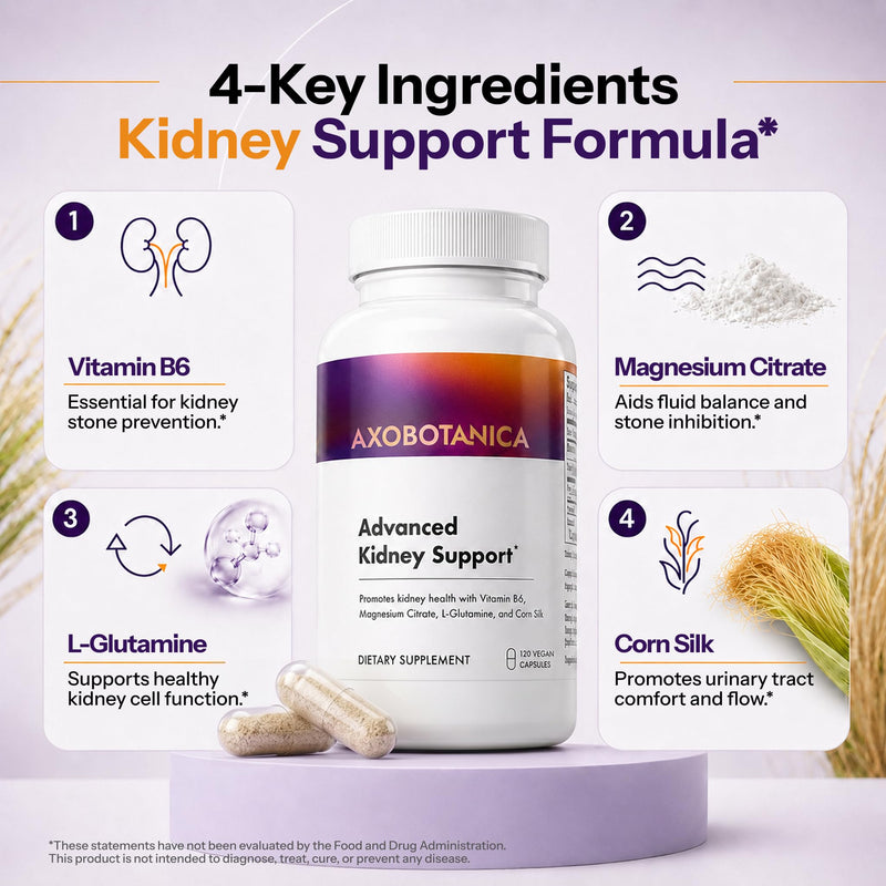 Kidney Cleanse Detox & Repair - Vitamin B6, Magnesium, L-Glutamine & Cornsilk - Kidney Support Supplement, Urinary Flow & Bladder Comfort - 120 Capsules (1 Bottle, 60 Servings)