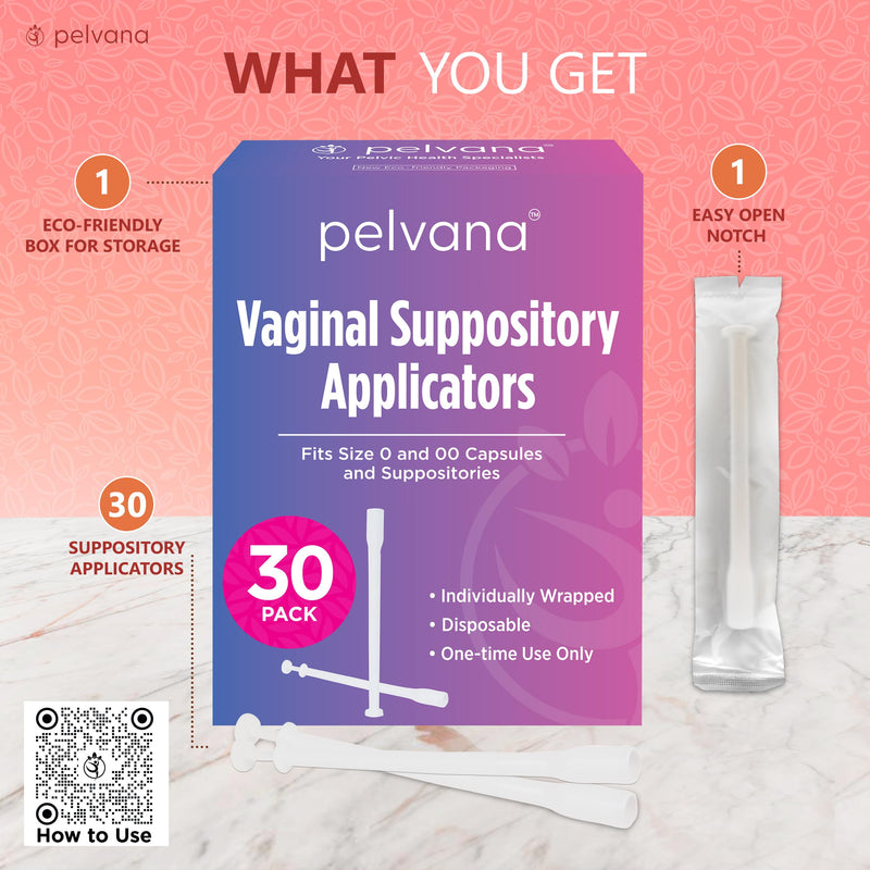 Pelvana Suppository Applicators for Women - (30 Pack) - Fits Size 0 and 00 Capsules - Often Used with Boric Acid Suppositories Pack of 30 - BeesActive Australia