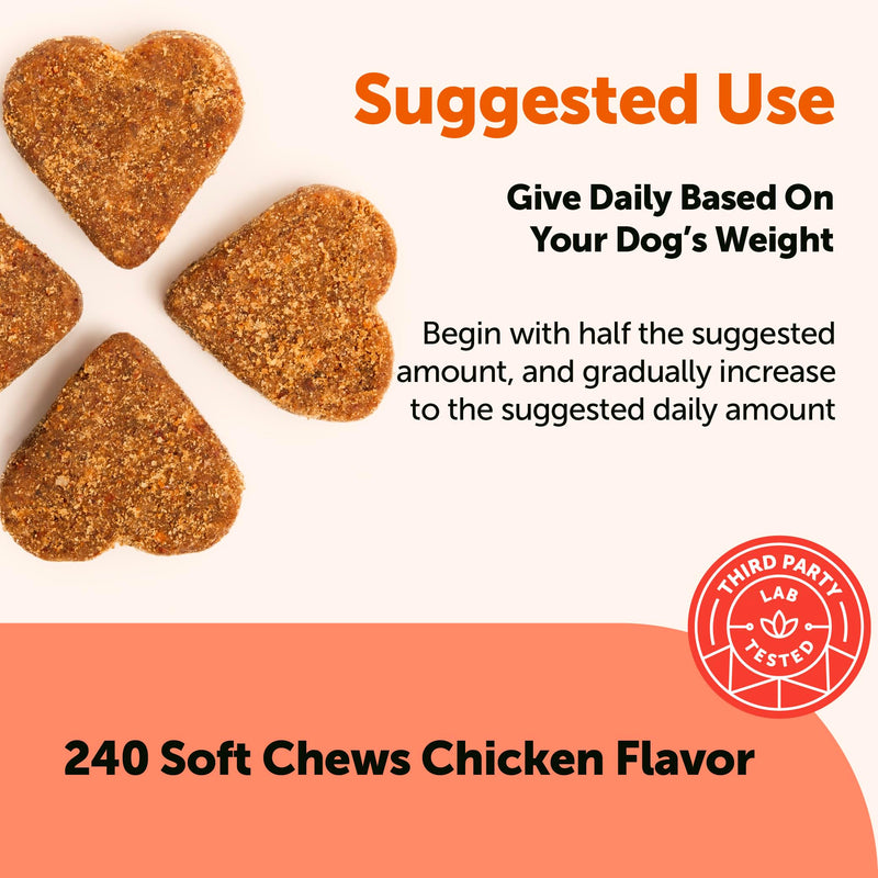 Micro Ingredients 25-in-1 Dog Multivitamin, 240 Soft Chews | Daily Essential Dog Vitamins and Supplements for Immune, Skin, Coat, Joints & Digestion Health* | Non-GMO, Chicken-Flavored