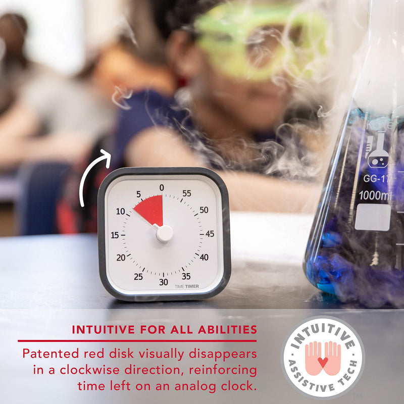 TIME TIMER MOD (Charcoal), A Visual Countdown 60 Minute Timer for Classrooms, Meetings, Kids and Adults Office and Homeschooling Tool with Silent Operation and Interchangeable Silicone Cover Charcoal Gray MOD Timer - BeesActive Australia
