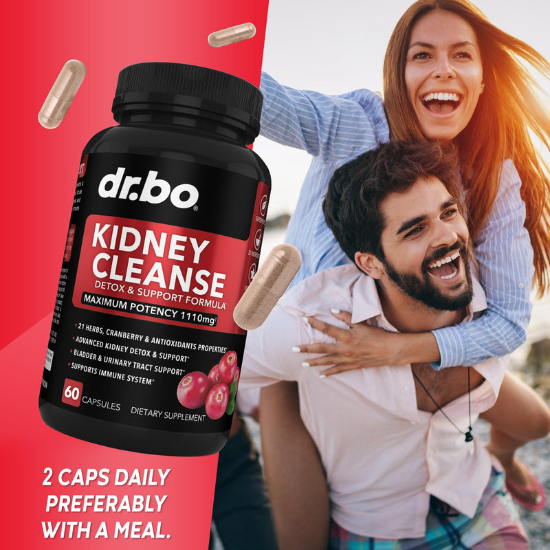 Kidney Cleanse Detox Support Supplement - Natural Cranberry, Juniper Berries, Buchu & Uva Ursi Extract to Support Kidneys, Bladder & Urinary Tract Health Supplements - Herbal Renal Blend Formula Pills - BeesActive Australia