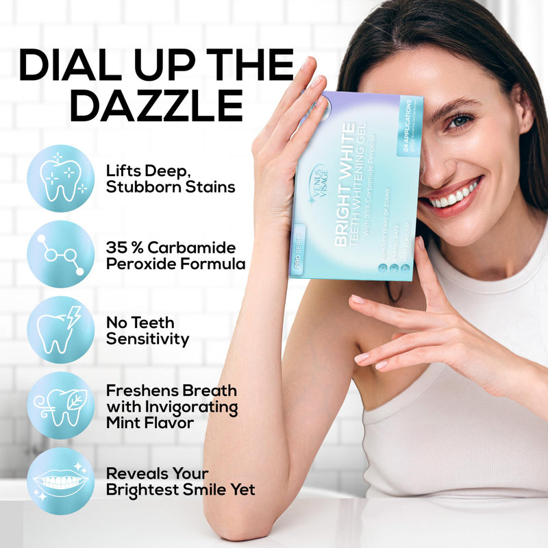 Venus Visage Teeth Whitening Gel Refill Kit Syringes (8 Pack) - 35% Carbamide Peroxide - No Sensitivity Teeth Whitening Gel for Trays - Teeth Whitening Kit Syringes for a Dazzling Smile - BeesActive Australia