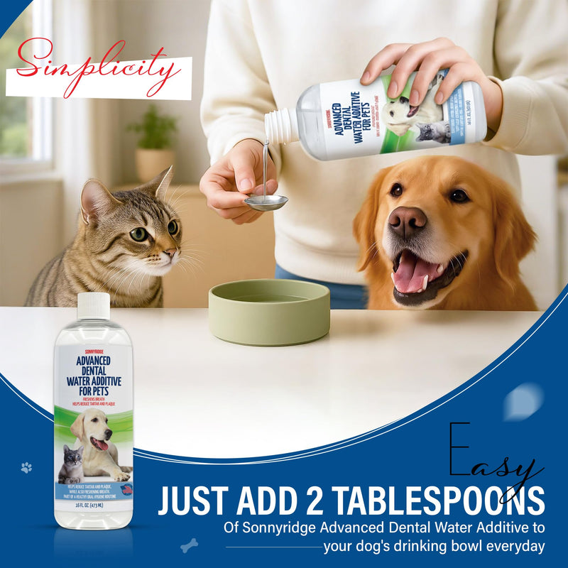 Dog Dental Water Additive – Dog Breath Freshener & Teeth Cleaner, Eliminates Bad Breath, Controls Plaque & Tartar, Gum Health Support, No Toothpaste or Brushing, Tasteless & Odorless