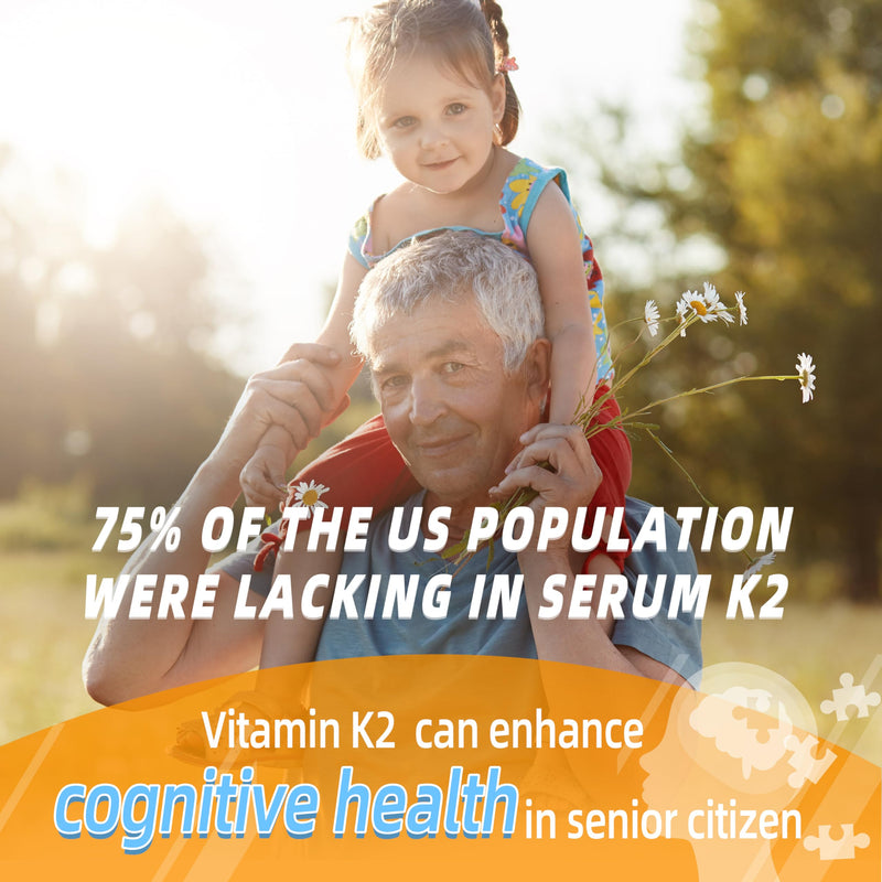 Vitamin K2 MK-7 Gummies 100mcg, Extra Strength K2 Vitamin Supplement | Mk7 Vitamin K2 for Bone & He-art Support, Chewable Natural Orange Flavor, Non GMO, Vegan, 120 Gummies 60 Count (Pack of 2)