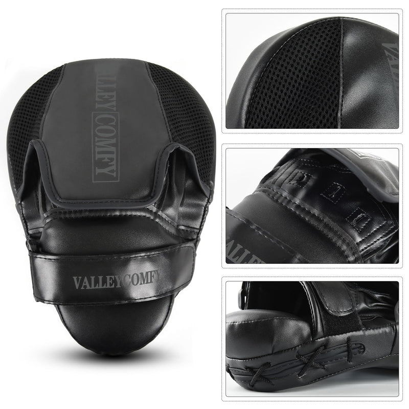 Valleycomfy Boxing Punching Mitts,Boxing Pads Mitts for Men,Ideal for Boxing Training,Kickboxing,Martial Arts Black