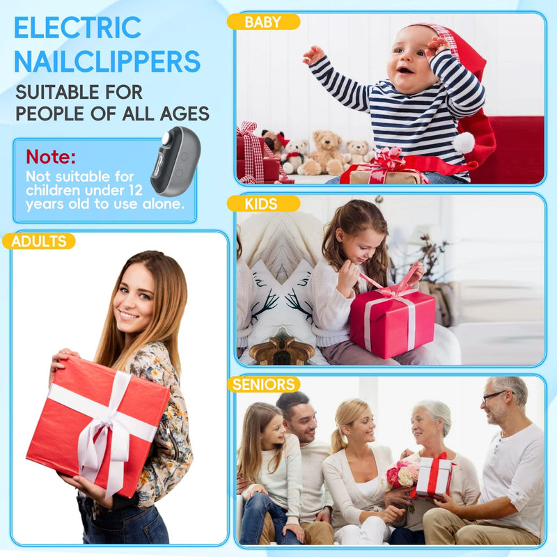 Electric Nail Clipper, 3 in 1 Electric Nail Trimmer and Polisher with LED Light & Clip Storage, USB Rechargeable, 2 Speed Electric Nail File for Baby, Kids, Caregivers, Seniors - BeesActive Australia