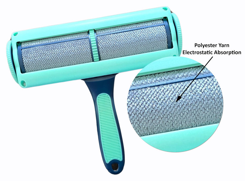 Reusable Pet Hair Remover-Lint Roller for Couch, Furniture, Carpet, Clothing and Bedding, Eco-Friendly Cat and Dog Hair Remover, Portable Pet Hair Removal Tool in Mint Green - BeesActive Australia