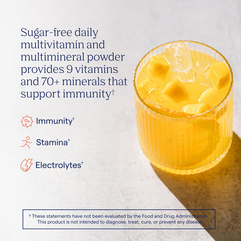Trace Minerals Power Pak Electrolyte Drink Mix, Orange Mango, 30 Packets | 1,200 mg vitamin C with zinc and magnesium. Promotes immunity and supports hydration. Sugar free, no artificial dyes. 0.22 Ounce (Pack of 30)