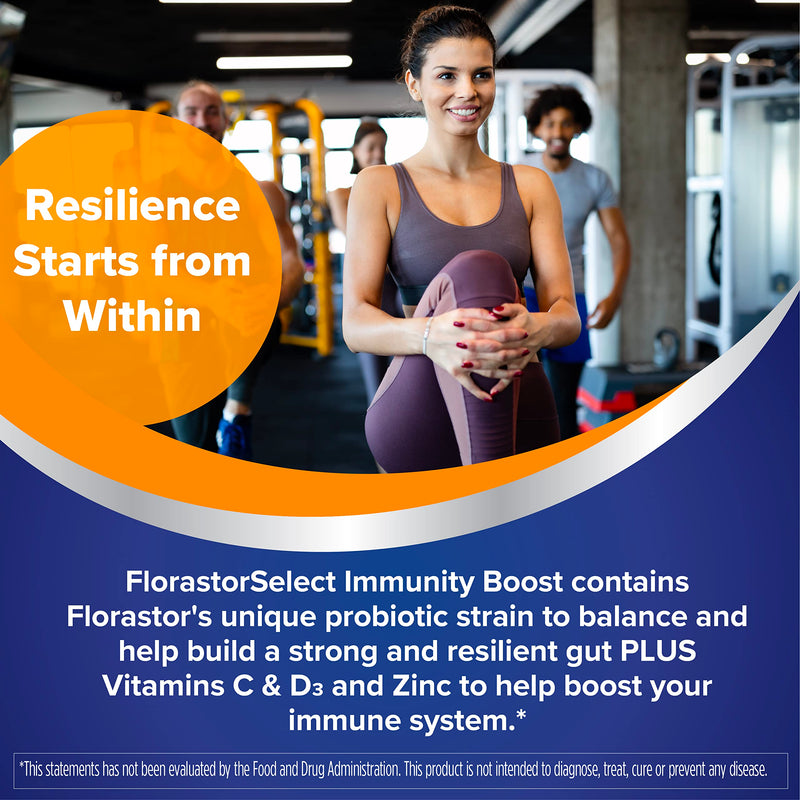 Florastor Advanced Immunity Boost Daily Probiotic & Immune Support Supplement for Women and Men, Saccharomyces Boulardii CNCM I-745 Plus Zinc, Vitamin C & D3 (30 Capsules) (Pack of 2) 30 Count (Pack of 2)