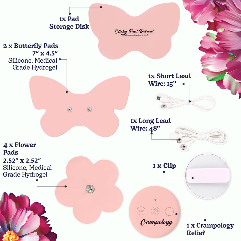 Relief Pink-Period Cramps Pain Relieving Device, Cramp Massager for Menstrual and Lower Back Ache, Reduces Endometriosis Discomfort, PMS TENS Unit, Wireless or Wired, Natural Cycle Support - BeesActive Australia