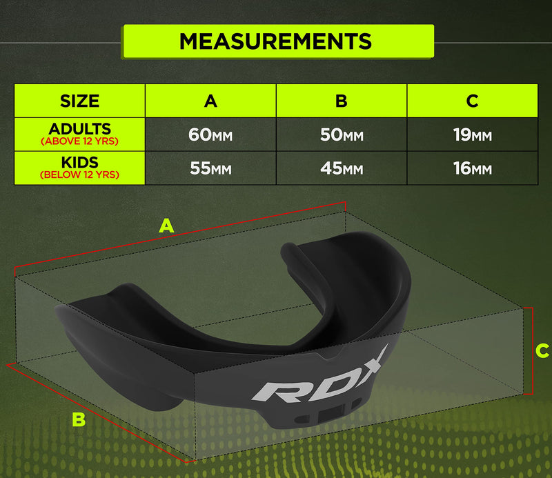 RDX Mouth Guard for Boxing MMA Kickboxing Muay Thai Judo Karate - Adult Gum Shield Mouthpiece Jaw Protector with Storage Case, Martial Arts Football Lacrosse Hockey Contact Sports - Above 12 Years Age Black Adult Above 12 Year