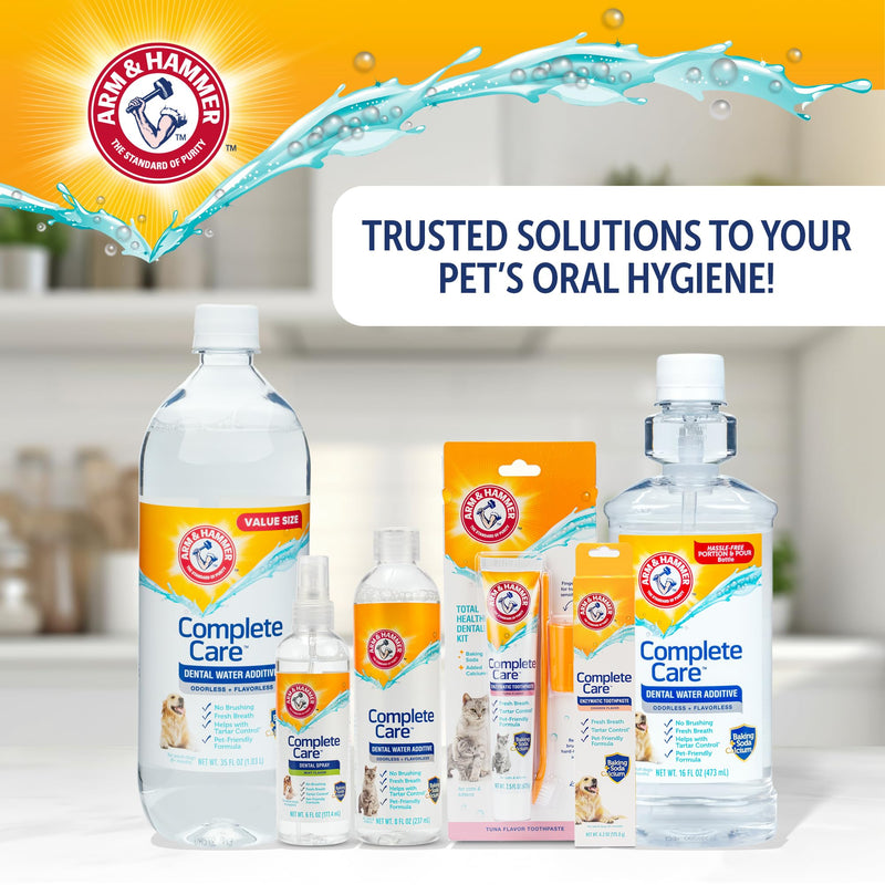 Arm & Hammer Complete Care Puppy Dental Kit, Enzymatic Toothpaste with Baking Soda and Calcium for Dogs, Peanut Butter Flavor, Toothbrush and Microfiber Brush Included, Fluoride-Free, 2.5 Oz - 2 Pack