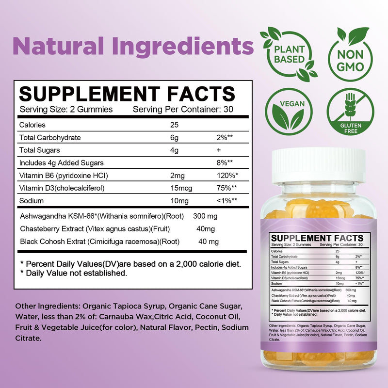 Laicuherb Menopause Gummies for Women – Perimenopause & Menopause Supplement, Hormonal Balance, Mood & Energy Support, Daily Wellness Formula, 60 Gummies