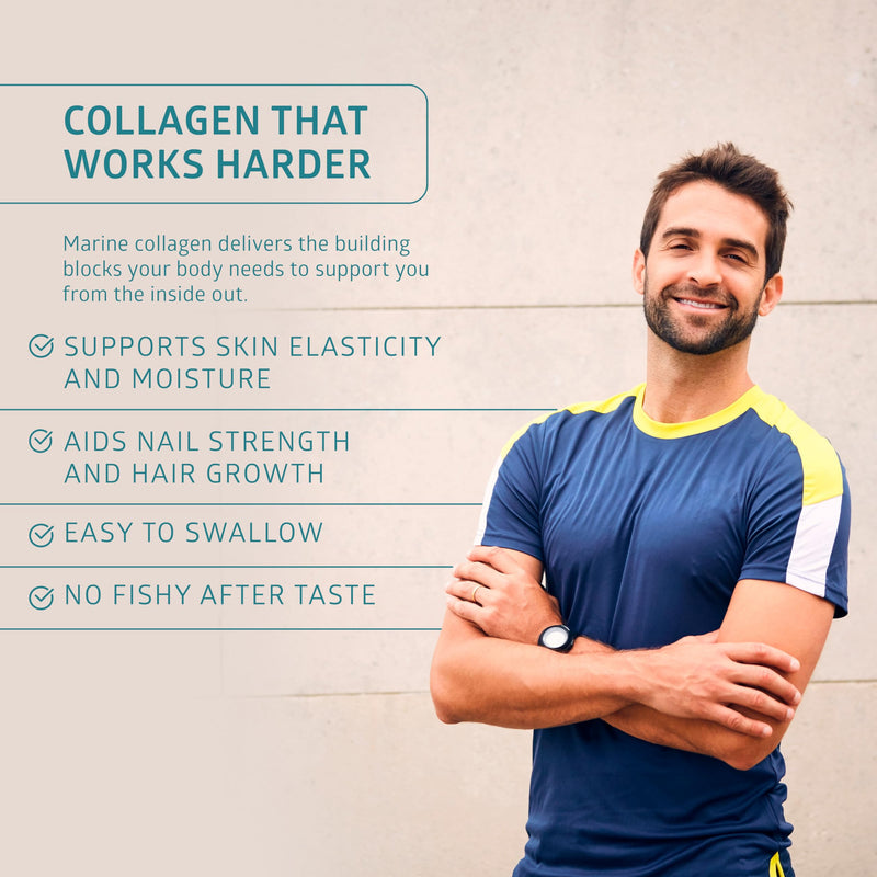 Hydrolyzed Marine Collagen with Hyaluronic Acid, Vitamin C, Theaflavin and Copper, Collagen Supplement for Women and Men for Radiant Skin, Hair & Nails, Gluten Free and Non-GMO, 120 Veg Caps