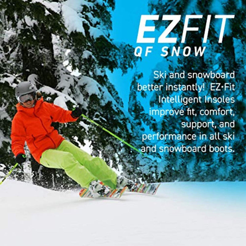 EZFit QF Ski Boot Insoles for Men & Women, Trim-to-Fit Ski & Snowboard Boot Inserts with Arch Support, Volume Reducer Fit & Performance Control Insoles for Winter Boots, Regular/Small Regular Volume Small - BeesActive Australia