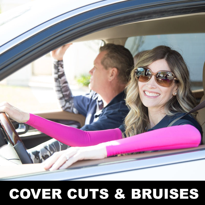 Skin Guards Full Arm Sleeves for Thin Skin Protection - Breathable UPF 50+ Sun Guard Covers Bruises & Scratches on Aging Sensitive Skin - Made in USA Pair - Brown, X-Large-XX-Large - BeesActive Australia