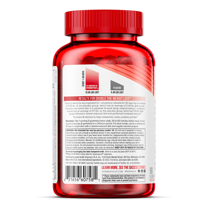 Hydroxycut Weight Loss + Multivitamin Gummies, 90 Count | Metabolism Support Supplement for Men and Women, Green Coffee Extract, 15 Vitamins and Minerals, Caffeine Free 90 Count (Pack of 1)