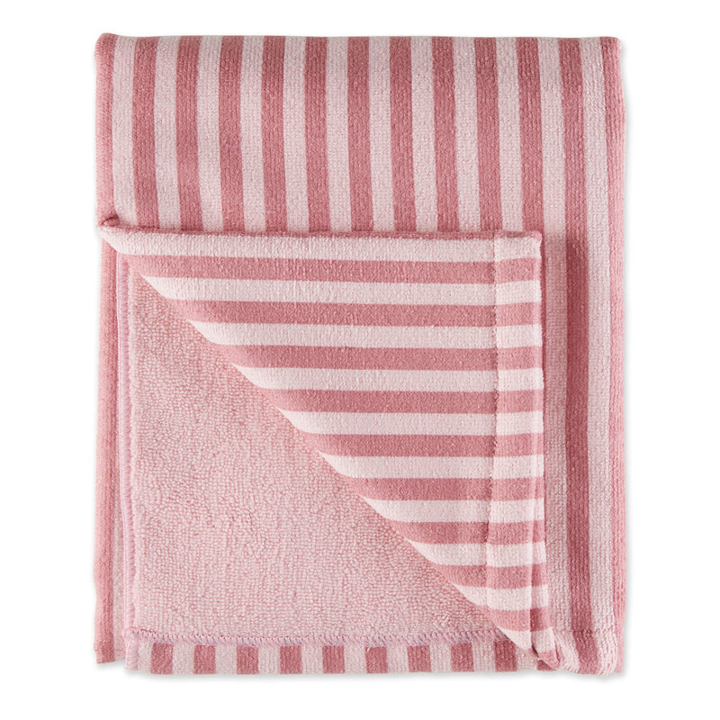 Bone Dry Pet Grooming Towel Collection Absorbent Microfiber X-Large, 41x23.5", Striped Rose - BeesActive Australia