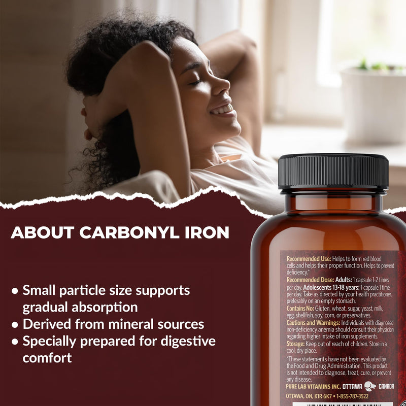 Pure Lab Vitamins Carbonyl Iron – 90 Vegi-Caps