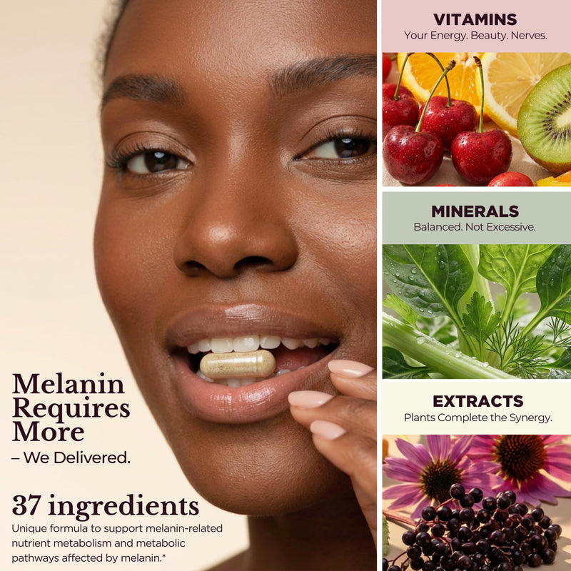 TODICAMP Women's Wellness Formula with 37 Active Ingredients for Melanin-Rich Daily Multivitamin for Women Hormone Balance, Energy Vitamins for Women, Biotin Supplement for Hair Skin & Nails