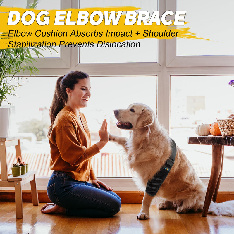 Dog Elbow Protector for Front Leg, Adjustable Shoulder Brace Metal Splint for Hygroma, Arthritis, Dysplasia Relief, Prevents Calluses & Pressure Sores from Hard Floors, Aids Wound Healing S-Right