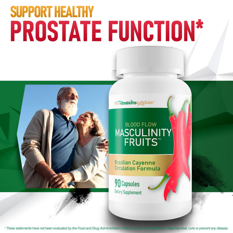 Masculinity Fruits for Bloodflow - Our Best Brazilian Blood Circulation Supplements for Men - Boost Blood Flow Circulation Supplement - Cayenne Pepper Pills Gingko Biloba Blood Flow Vitamins for Men