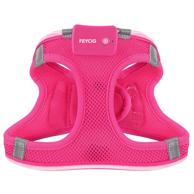 Light Up Dog Harness,Step in Dog Harness for Small Medium Sized Dog,No Pull Reflective Dog Vest Harness 360° High Visibility,LED Pink Dog Harness Rechargeable for Night Walking XS - BeesActive Australia