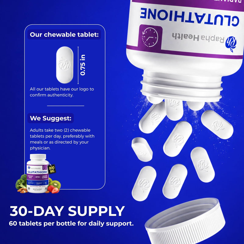 Glutathione Supplements with Vitamin C & Zinc | Advanced Antioxidant | Each serving delivers 300 mg of Vitamin C and 100 mg of Zinc - Immune Support 60 Count (Pack of 1)