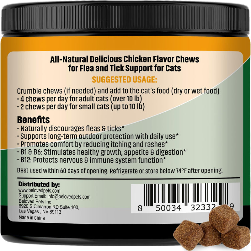 Flea and Tick Prevention Chewable Pills for Dogs and Cats - Revolution Oral Flea Treatment for Pets - Pest Control & Natural Defense - Chewables Small Tablets Made in USA (Chicken (for Cats)) Chicken (for Cats)