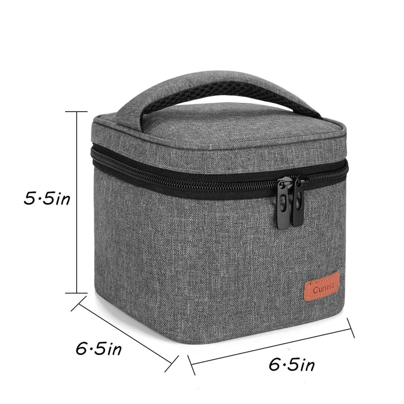 CURMIO Breastmilk Storage Bag for 4 Bottles up to 5 Oz, Insulated Mini Cooler Bag for Baby Bottles, Bottle Warmer On The Go for Daycare, Bag Only, Grey - BeesActive Australia