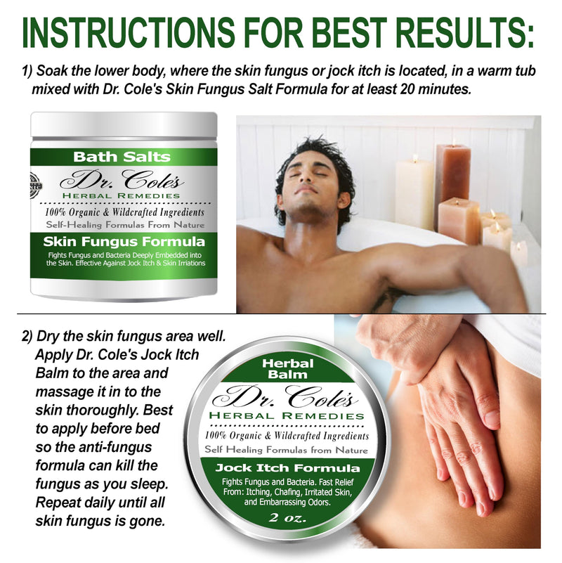 Dr. Cole’s Organic Herbal Skin Fungus Soaking Salts – May Assist with Skin Fungus Infections, Jock Itch, Athlete’s Foot, etc