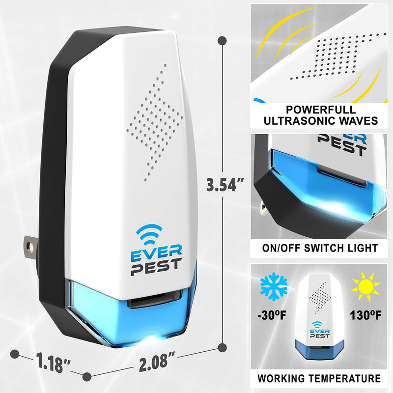 Ultrasonic Pest Repeller Plug in 2 Pack- Electronic Insect Control Defender - Roach Bed Bug Mouse Rodent Mosquito - Indoor Reject Repellent - for Cockroach Ants Mice Fly Rat Bedbug - BeesActive Australia