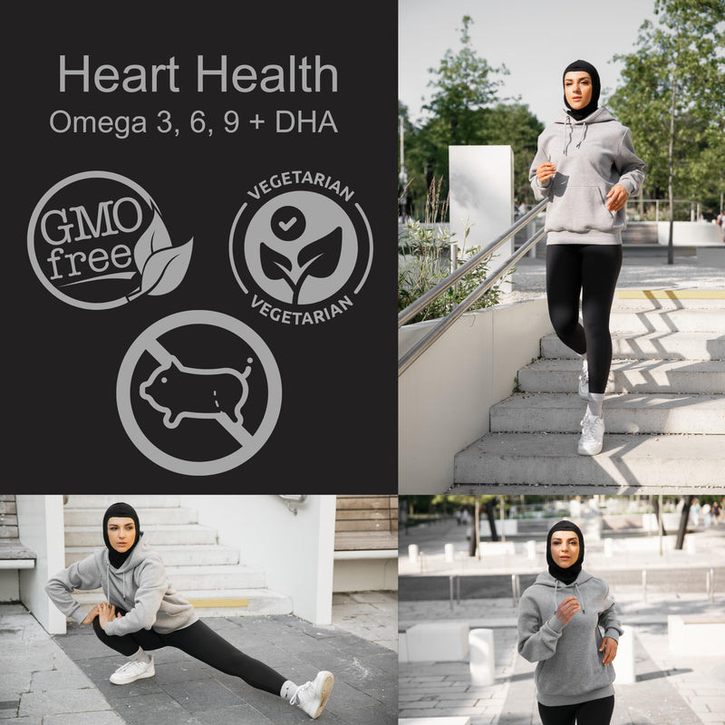 Halal Omega 3 Gummies with DHA, Plant Based, 60 Count | Vegetarian, Fish Oil alternative, Sourced with essential fatty acids & Vitamin C to support brain, eyes & heart health.