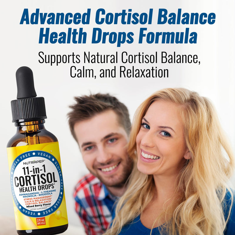 Cortisol Detox Liquid Drops for Women Men - Cortisol Reducer Supplement | Support Wellness Cleanse Balance Stress Mood Sleep Focus -Lower Cortisol Levels with Ashwagandha L-Theanine Magnolia Rhodiola 2 Fl Oz (Pack of 1)