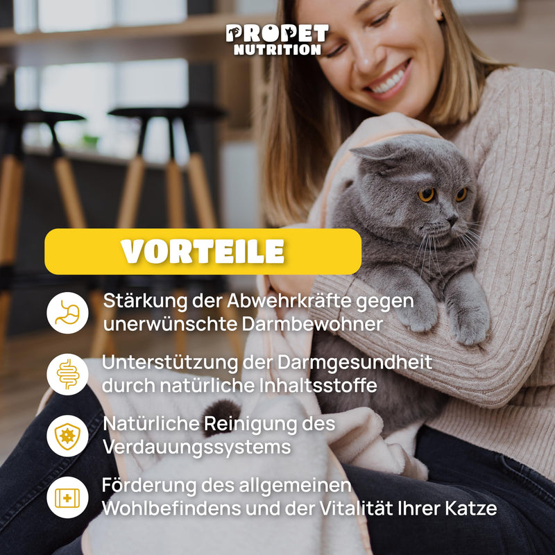 PROPET NUTRITION Worm treatment cat + probiotics + vitamins B. 100% natural. 120 tablets. Worm medication. Dewormer for cats. Worm treatment alternative for worm infestation - BeesActive Australia